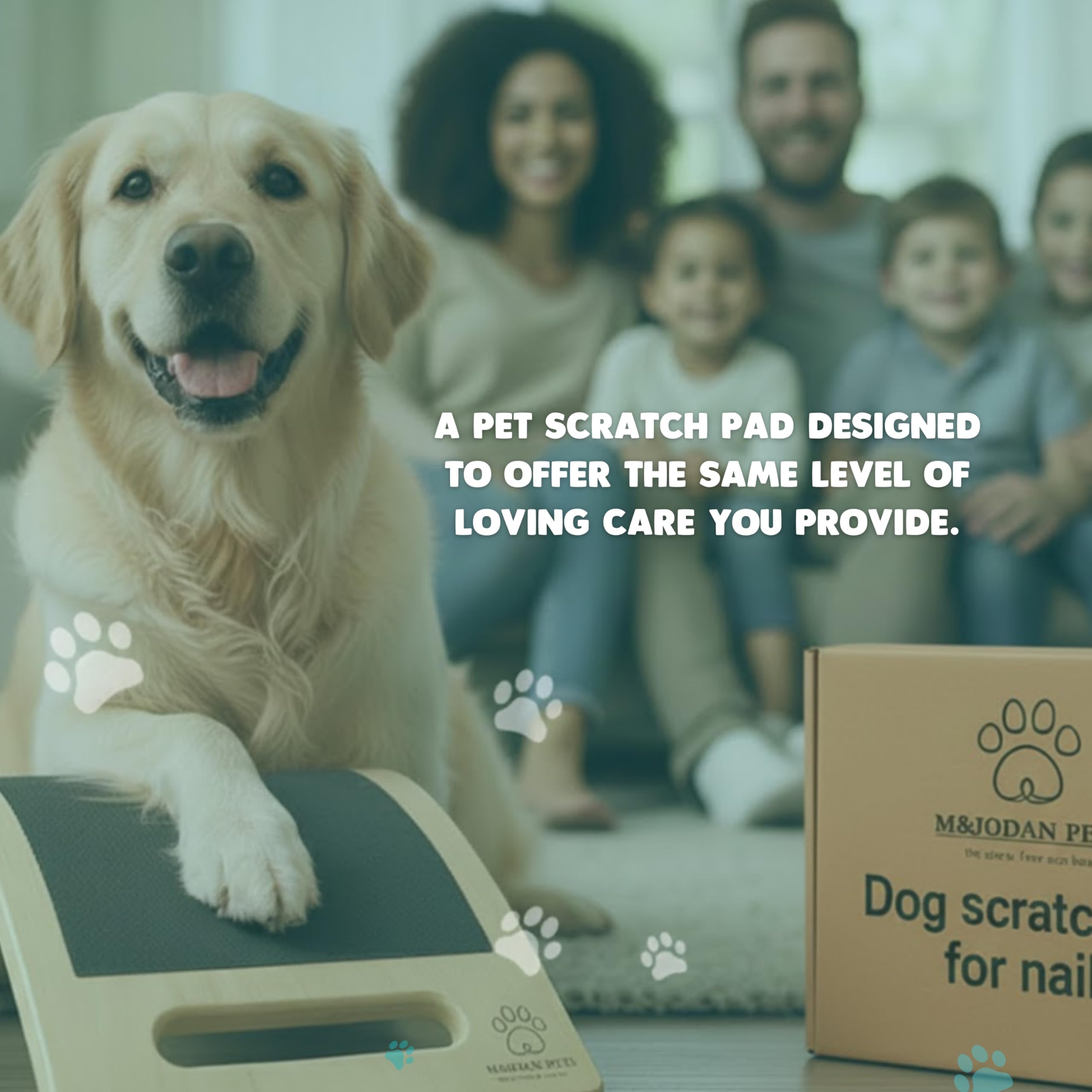 M&JODAN PETS scratch board enables versatile indoor nail care for all dogs.