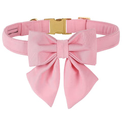 M MACA BATES cherry pink dog collar with bow for stylish daily wear