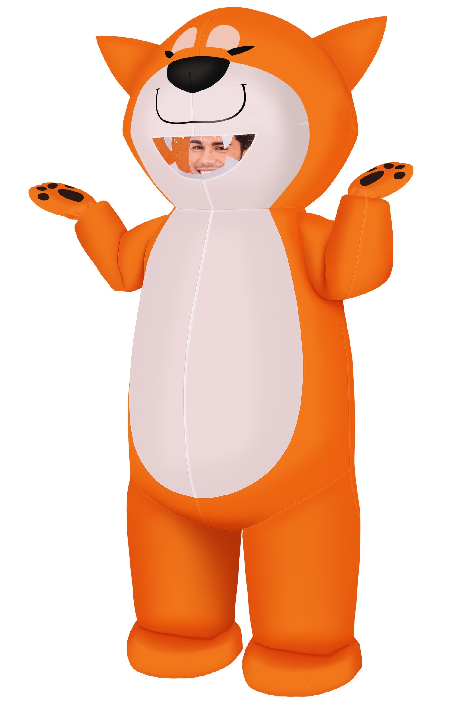 M MH ZONE inflatable dog costume for kids, full-body look for Halloween fun.