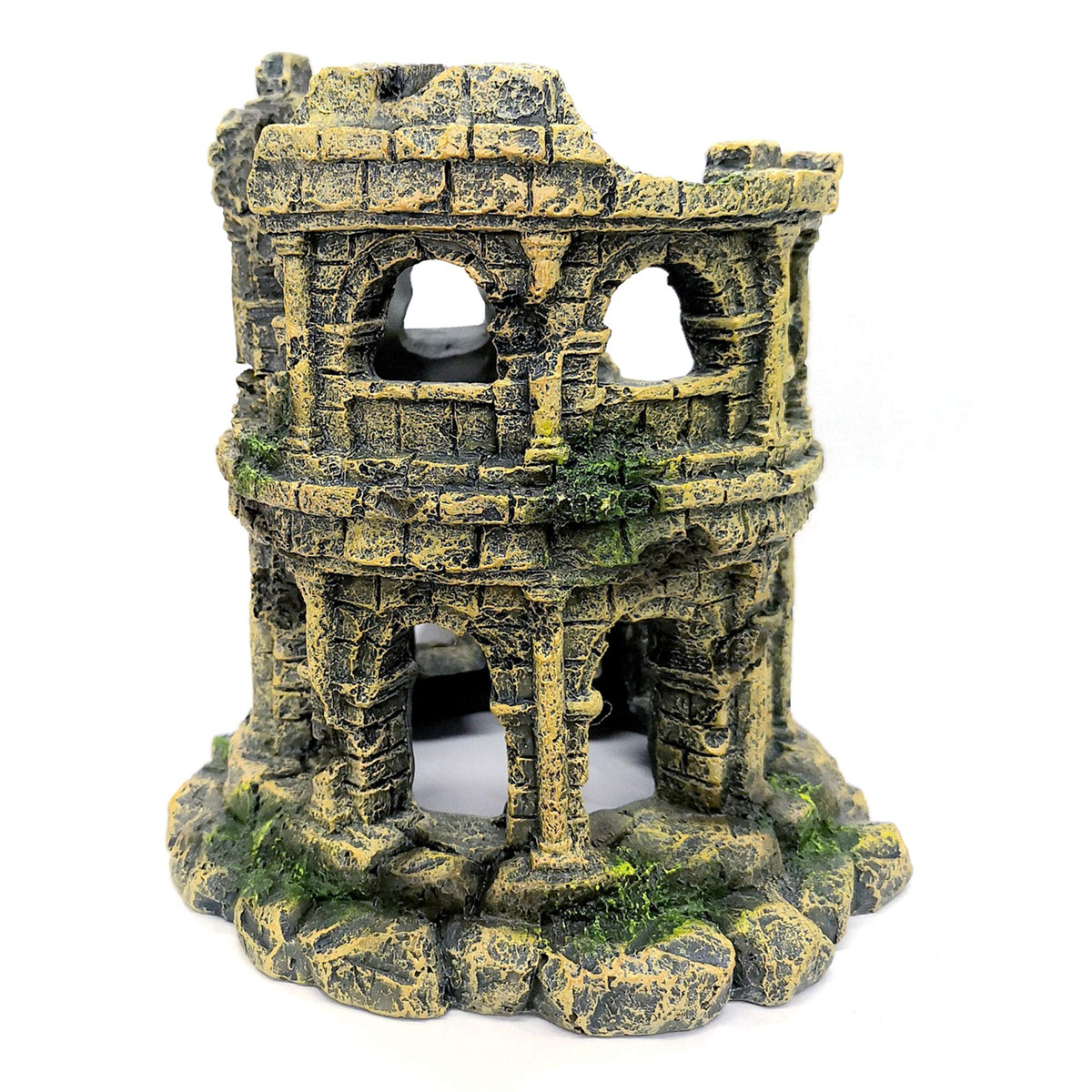 M2cbridge Roman column ruins aquarium decor enhances realism and provides a cozy hideout.