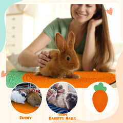Maasechs hemp rope scratch pad provides a durable chew-and-scratch toy for rabbits.