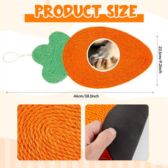 Maasechs natural sisal scratch mat with non-slip backing stays in place during play.