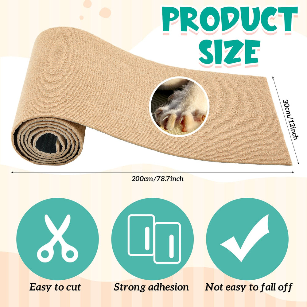 Maasechs rabbit scratch mat adhesive backing demonstrates stay-in-place design.