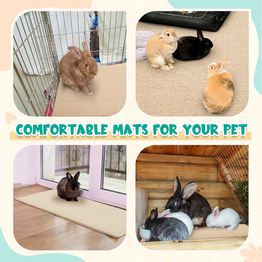 Maasechs rabbit scratch mat easy to clean with brush or vacuum.