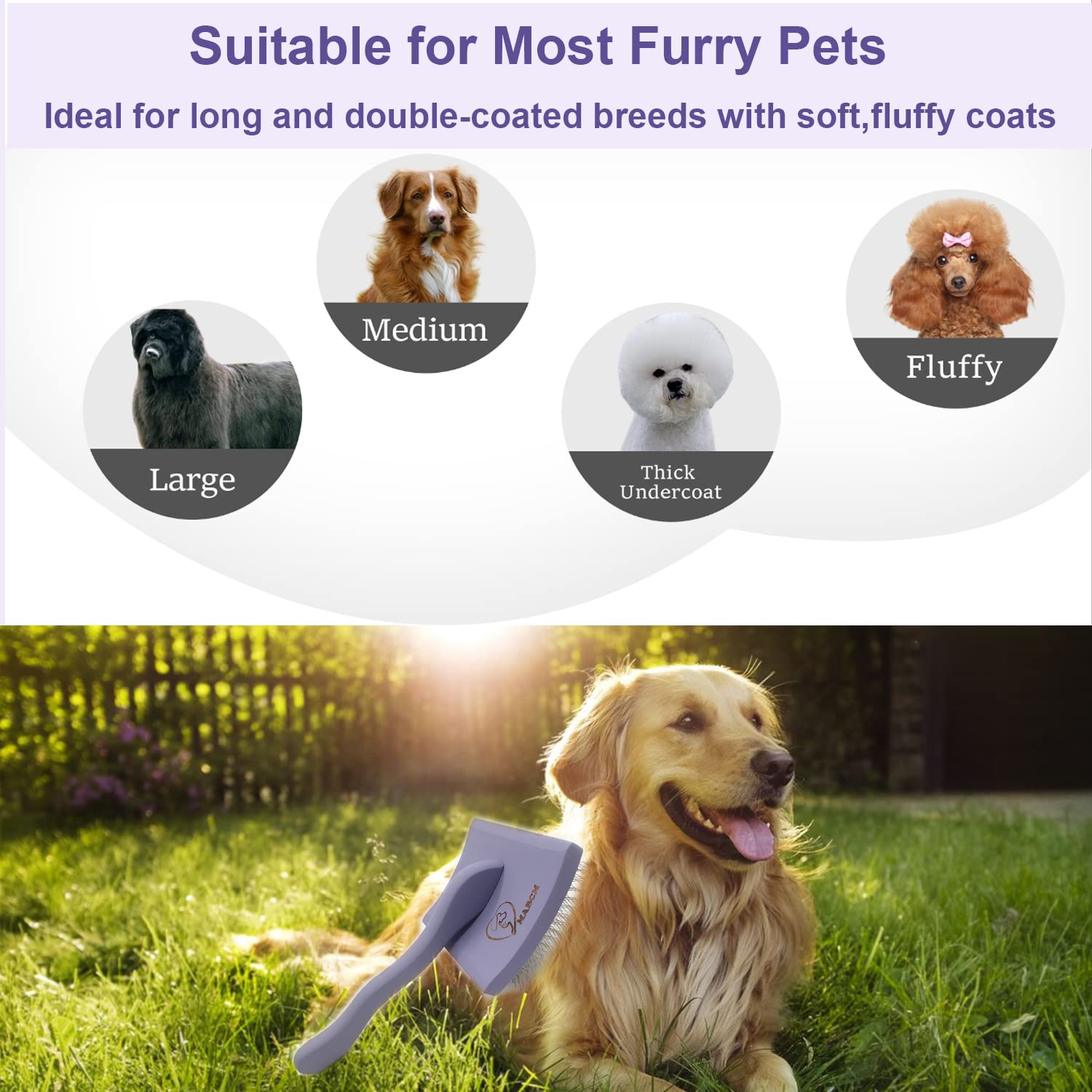 MABCM beech wood handle provides a comfortable, durable grip for long grooming sessions