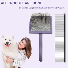 MABCM slicker long-pin design for poodles and doodles tangles and undercoat
