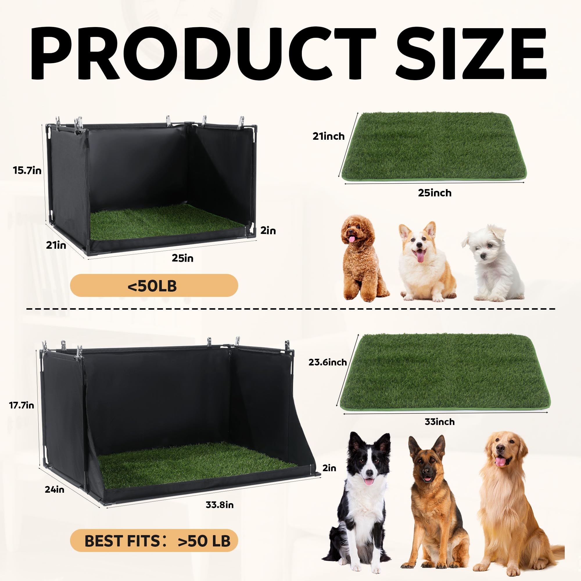 MABOZOO dog pee pad holder grass side view for spill protection
