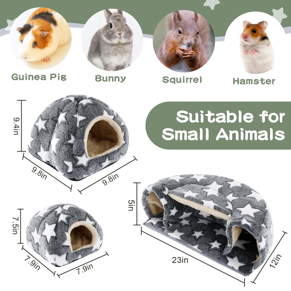 MABOZOO guinea pig hideout 3 holes, exploration-ready hideaway for small pets.
