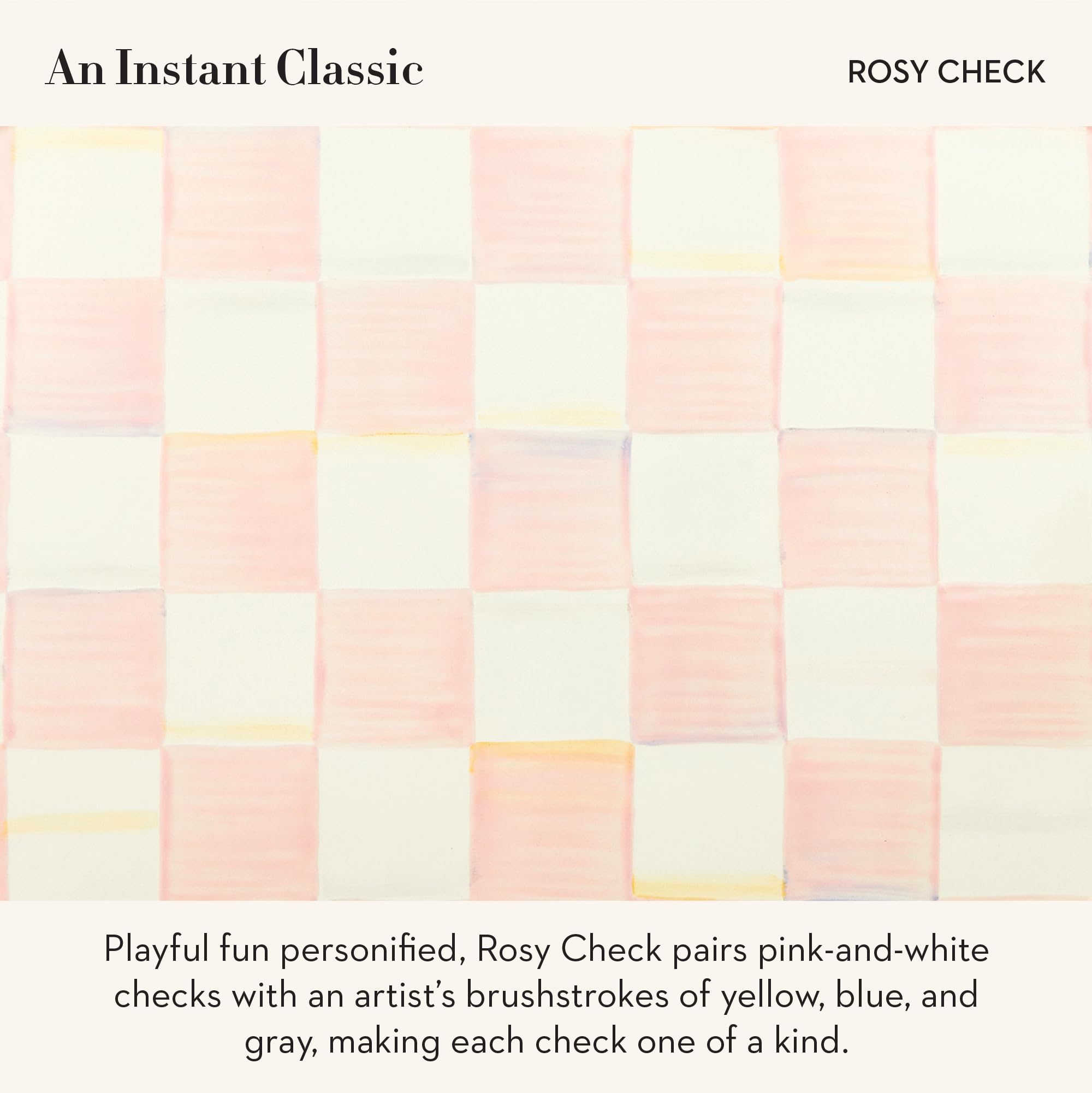 MacKenzie-Childs Rosy Check bowl with food demonstrates everyday practicality and style.