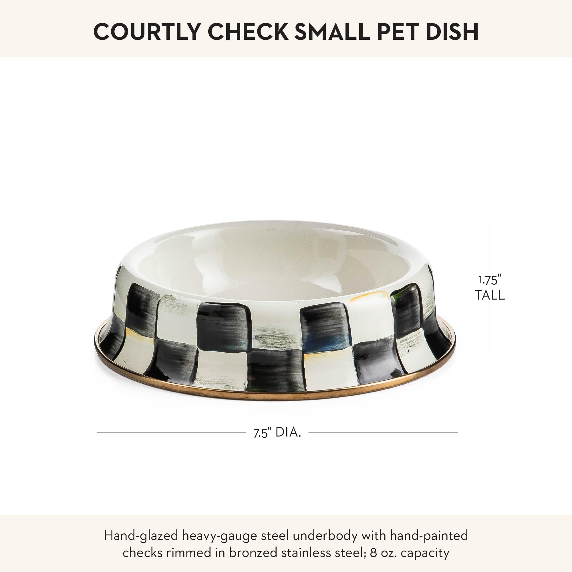 Mackenzie-Childs glossy enamel bowl designed for everyday feeding