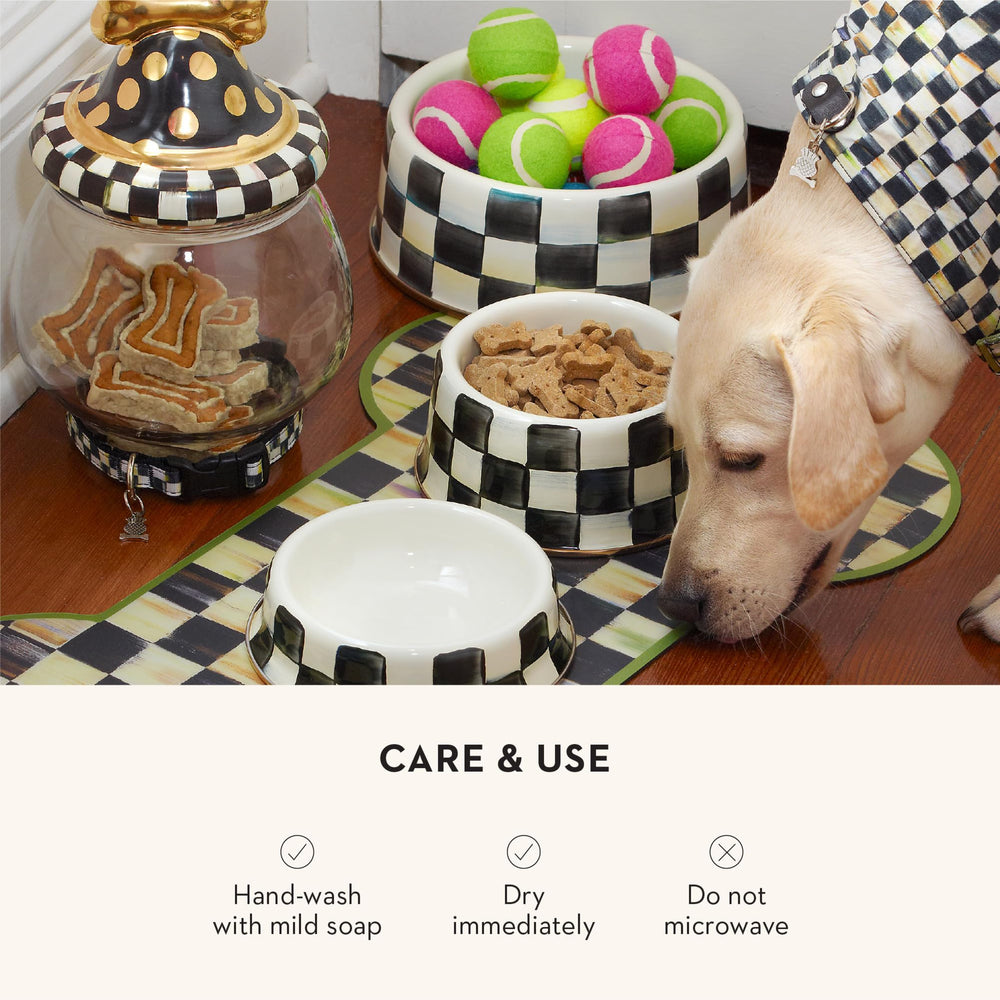 MACKENZIE-CHILDS pet bowl in a cozy home setting for daily dining.