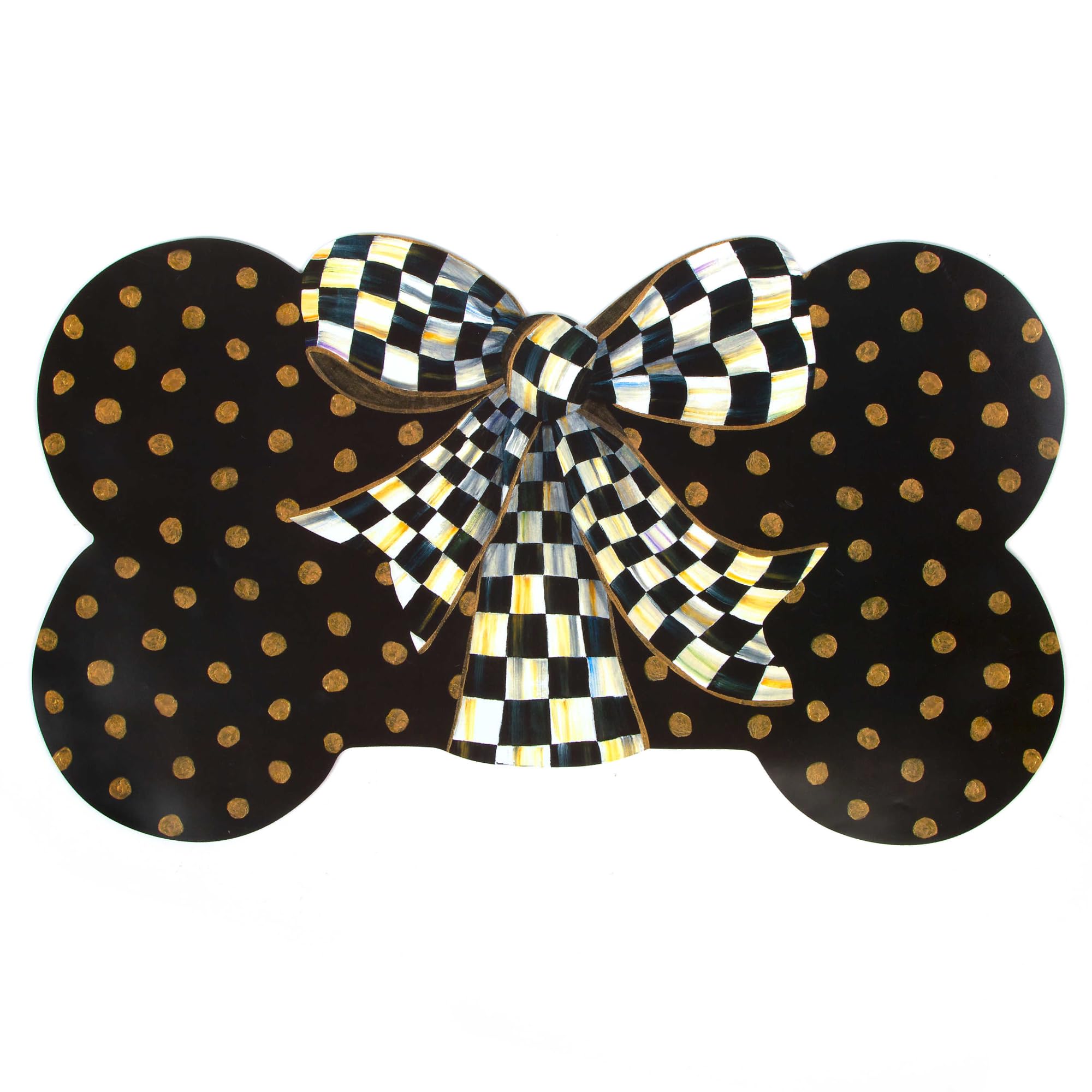 Mackenzie-Childs Pup Placemat bone-shaped dining mat for tidy pet feeding areas