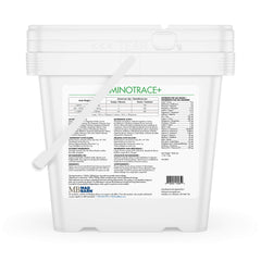 Closeup of Mad Barn AminoTrace+ pellets highlighting palatable form