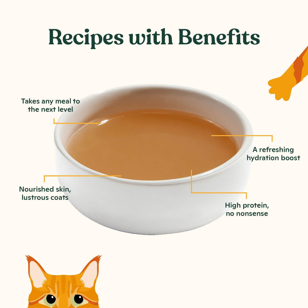 Pour topper over kibble to boost moisture and taste with Made by Nacho