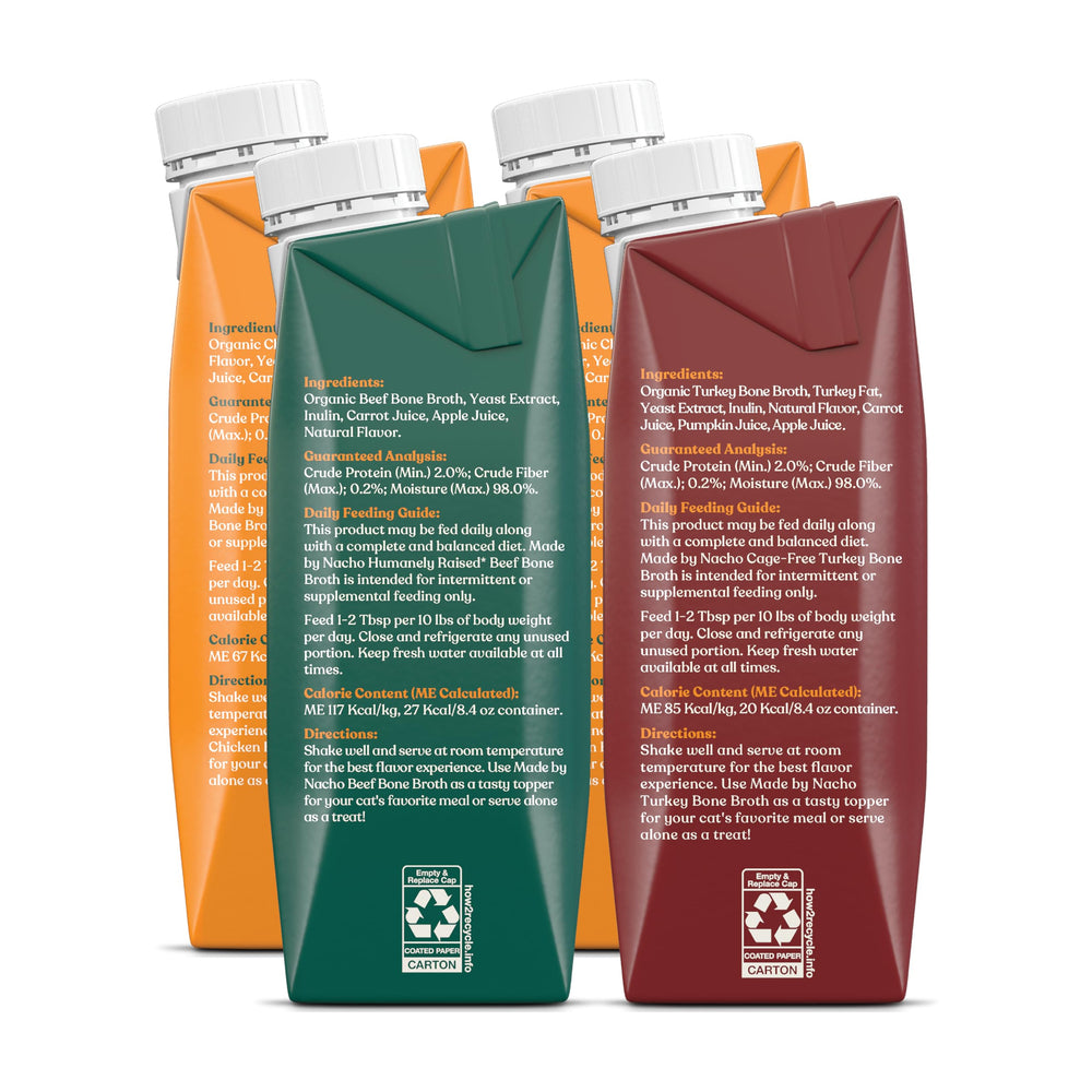 Made by Nacho topper poured on kibble enhances palatability and moisture.