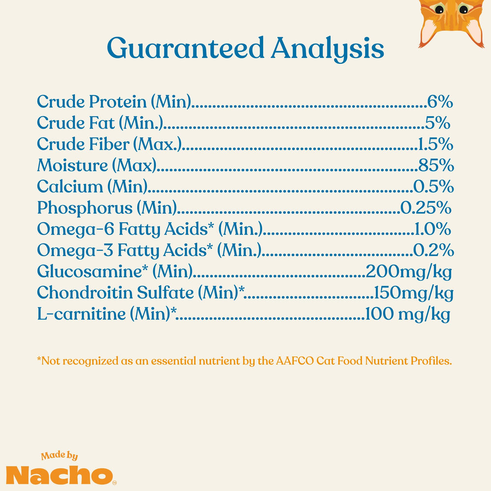 Made by Nacho Bone & Joint Purée served on kibble enhances taste.
