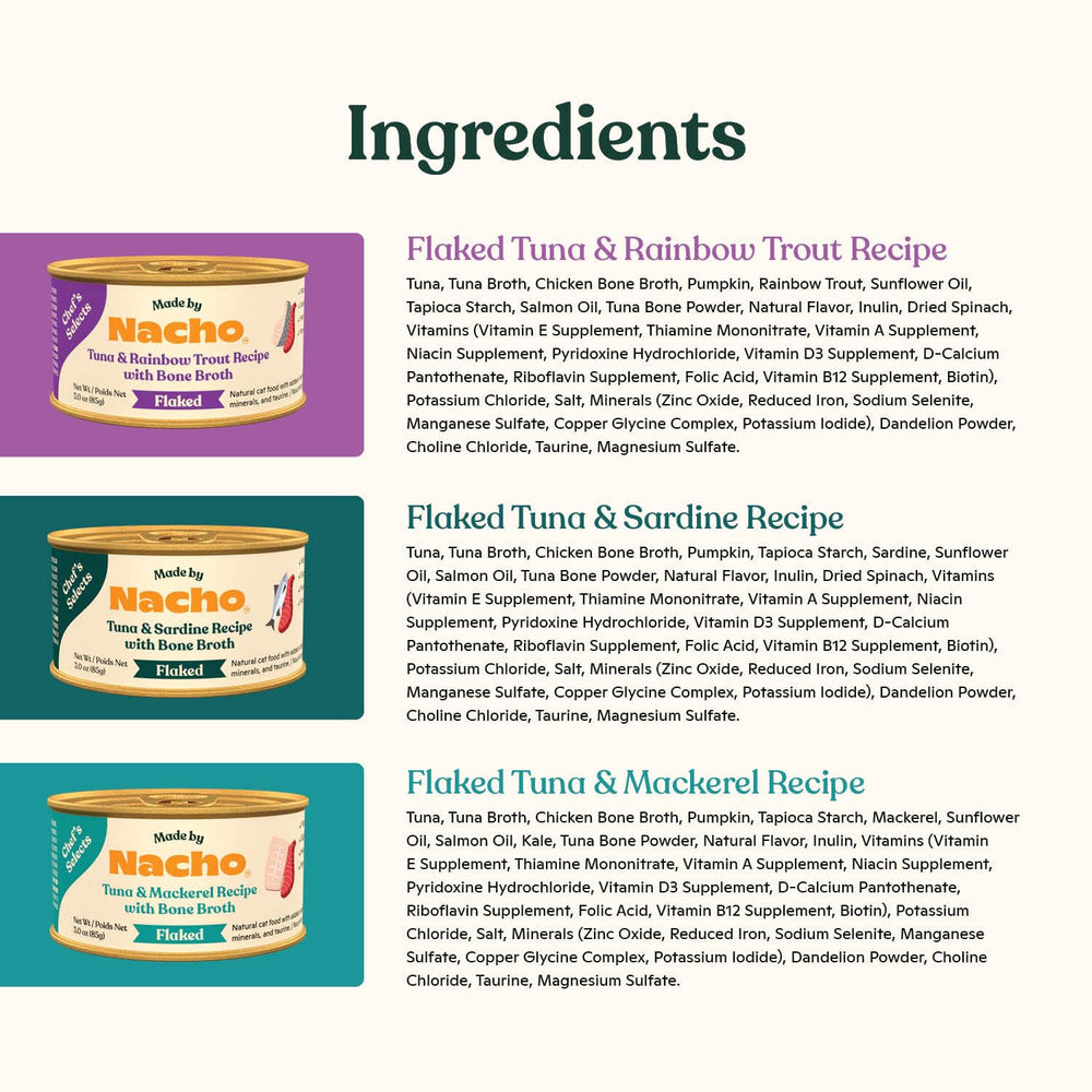 Made by Nacho grain-free formula image emphasizing premium ingredients.