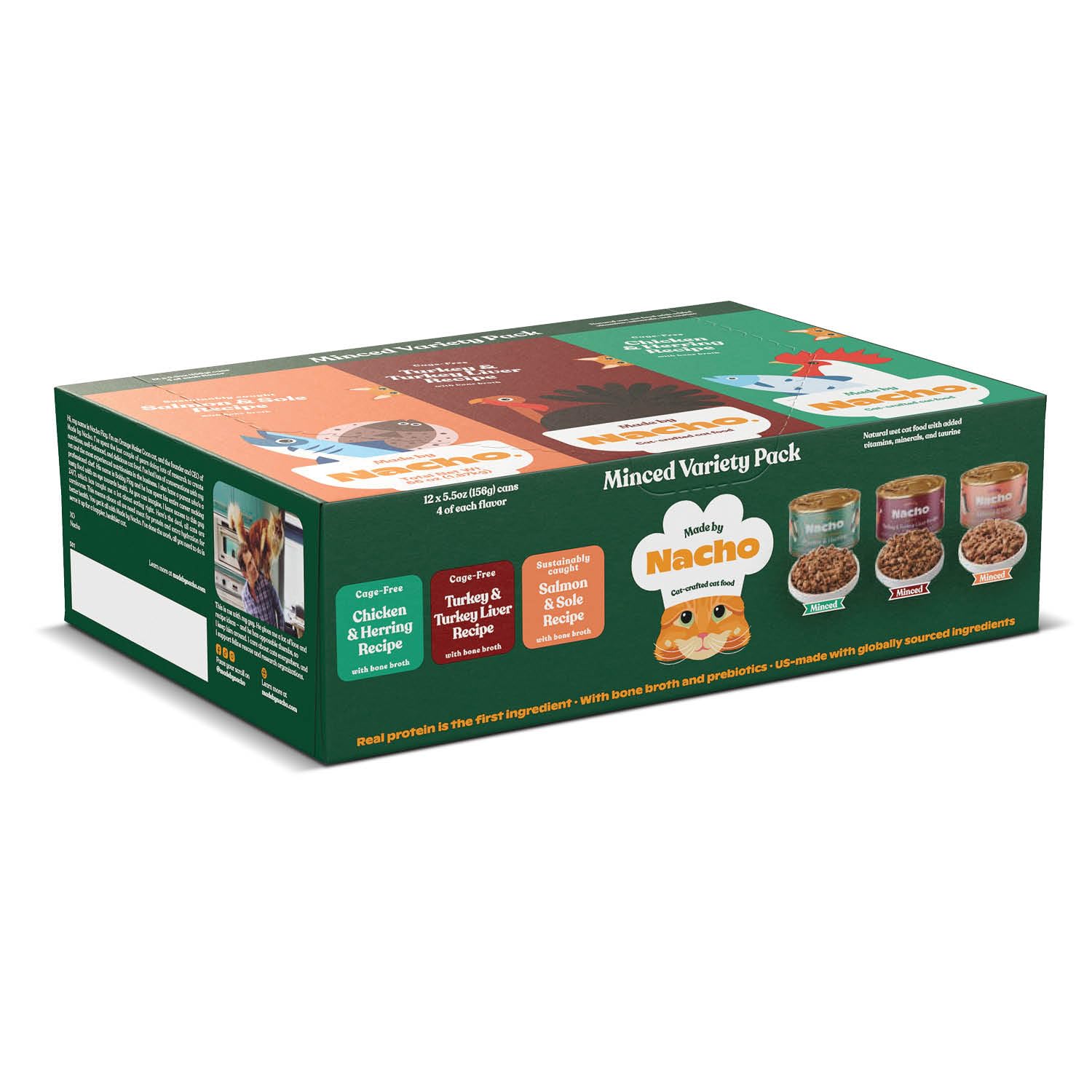 Made by Nacho minced chicken and herring with cat-friendly texture