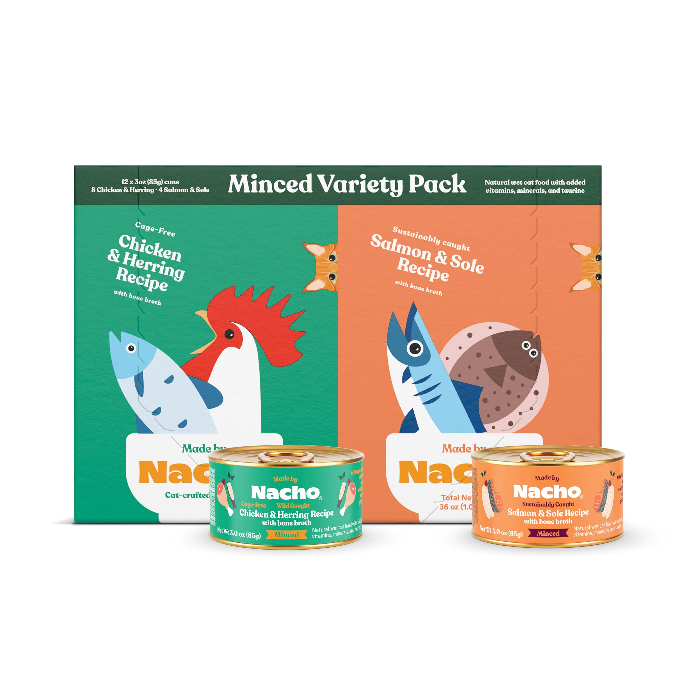 Made by Nacho chicken-herring pâté in a can with a rich texture.