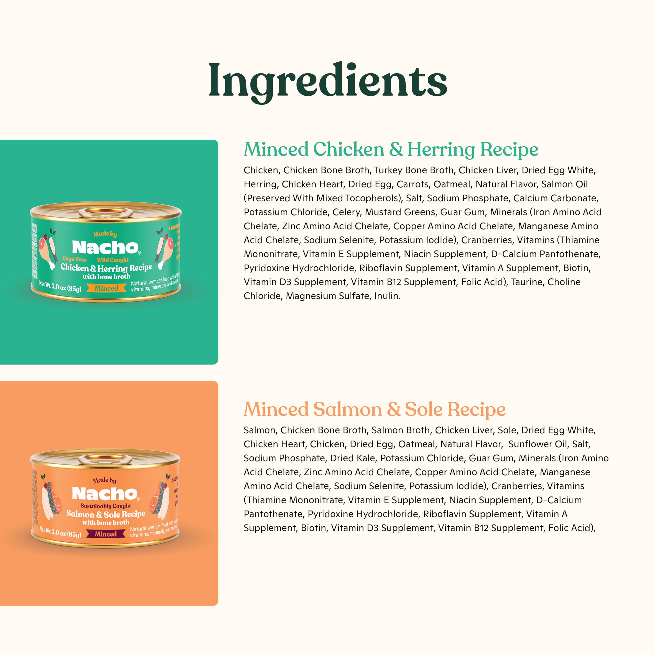 Made by Nacho grain-free recipe label emphasizes no grains.