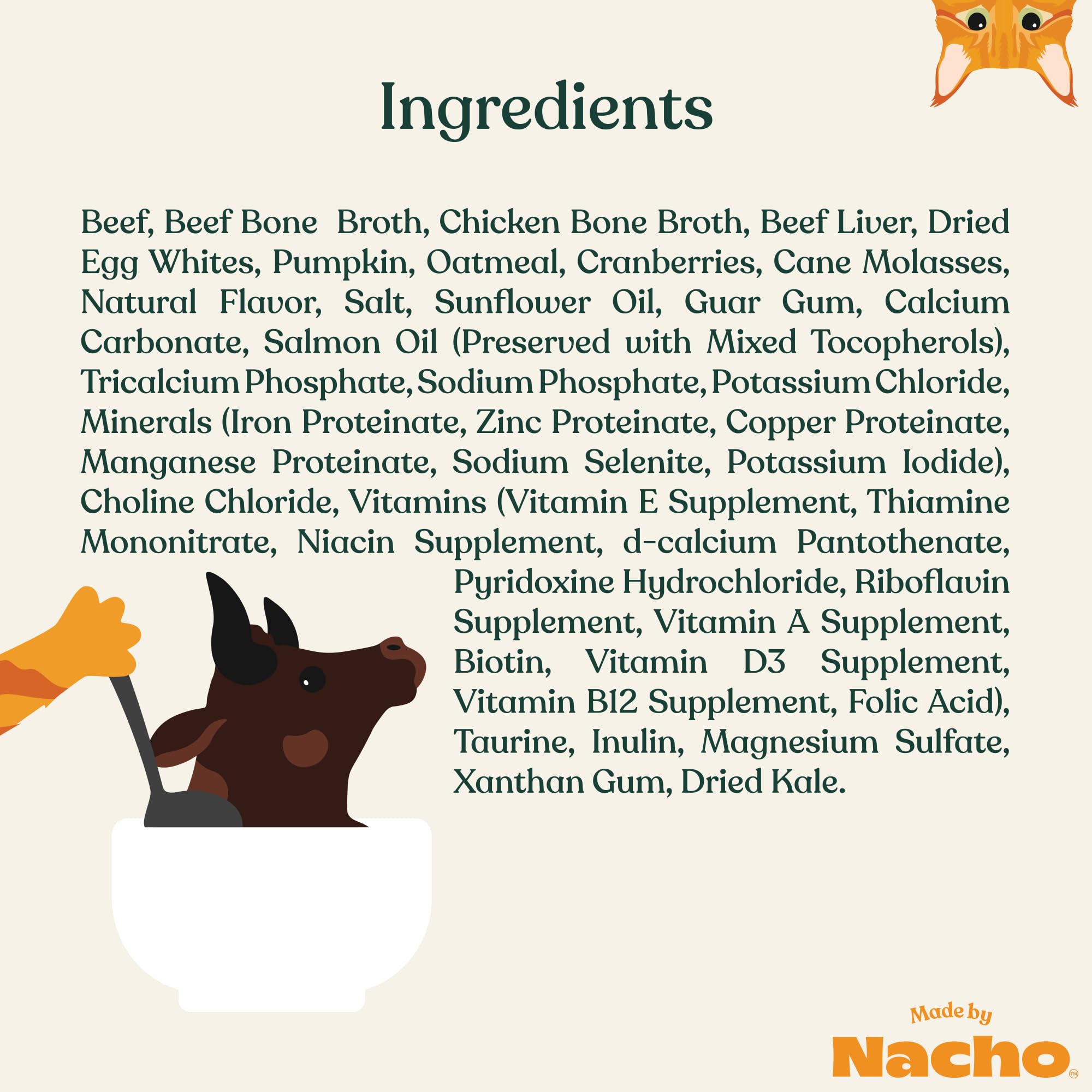 Made by Nacho bone broth texture enhances aroma and hydration for picky eaters.