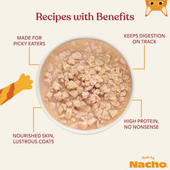 Made by Nacho wet cat food with prebiotics to support digestion.