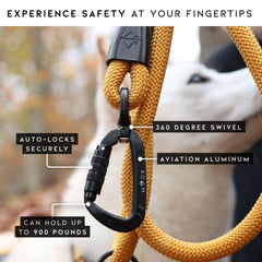 MADE TO ROAM polyamide climbing rope highlights quick-dry dirt-repellent performance.