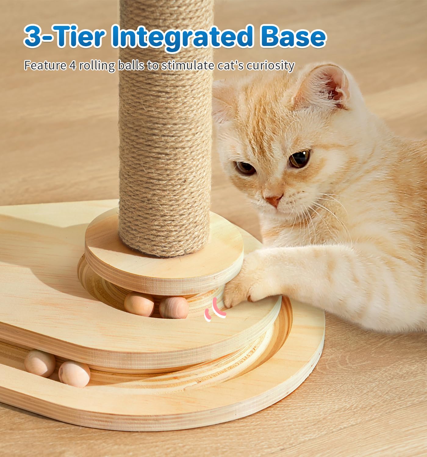 MADE 4 PETS solid wood base provides sturdy, quiet support.