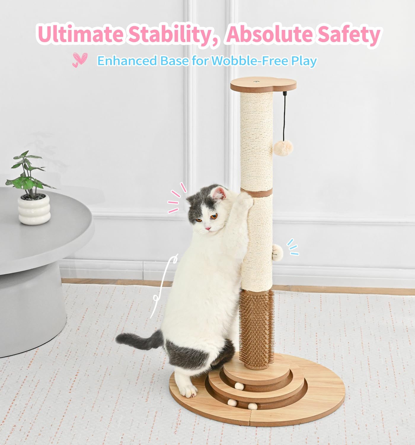 Made4Pets base with non-slip pads and suction cup for stability.