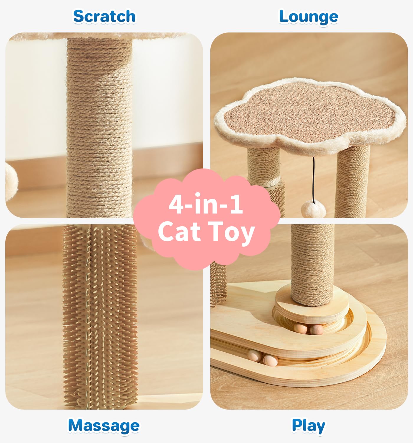 MADE 4 PETS cloud-shaped perch offers a cozy resting spot.