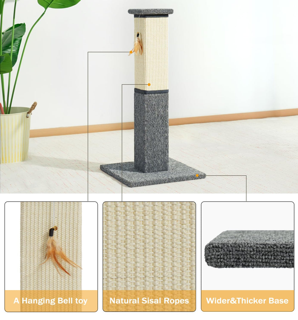 Made4Pets cat scratching post with a 16x16 base for stable indoor use.