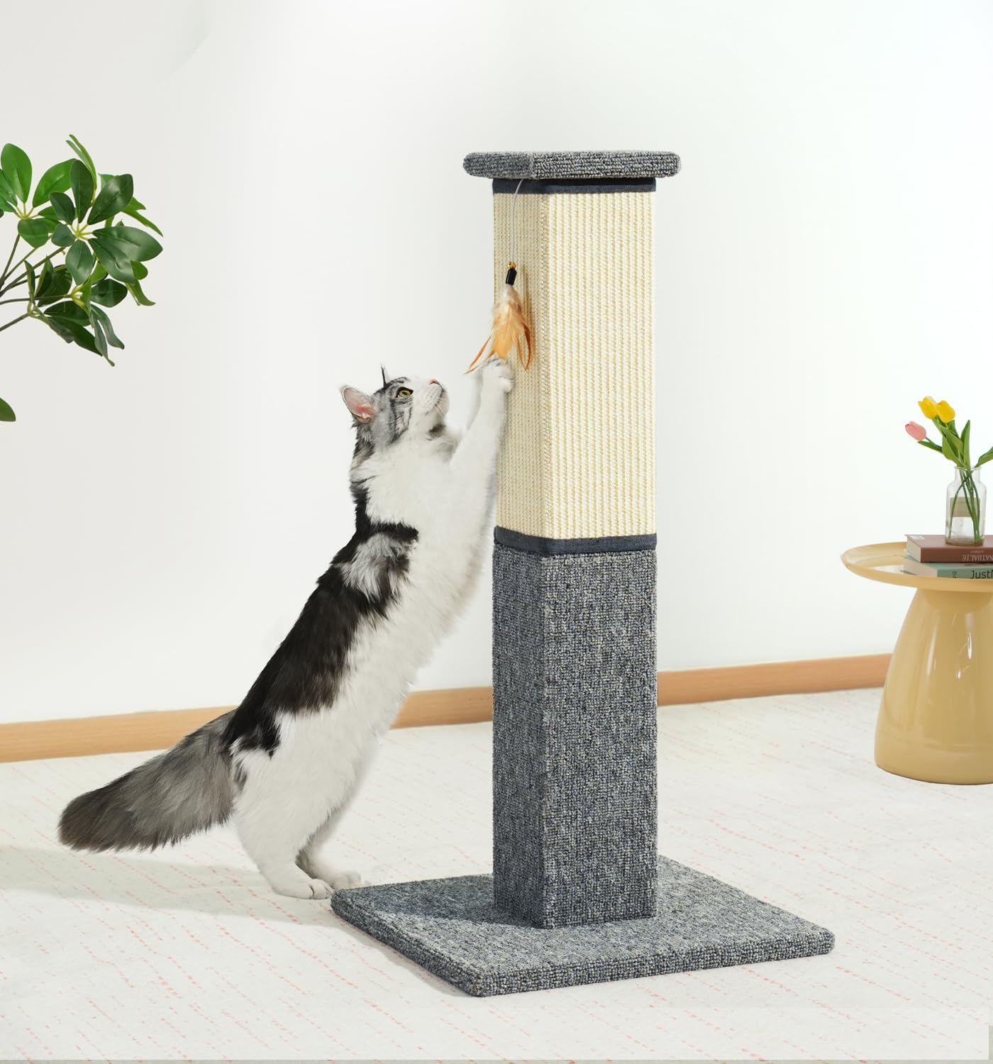 Made4Pets beige-color scratching post blends with home decor.