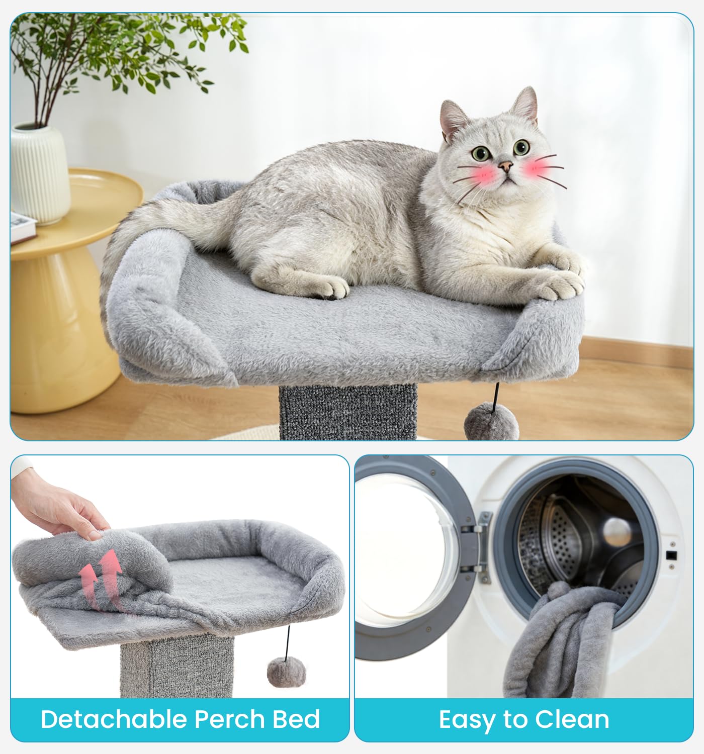 Made4Pets easy-assembly cat tower fits busy homes.