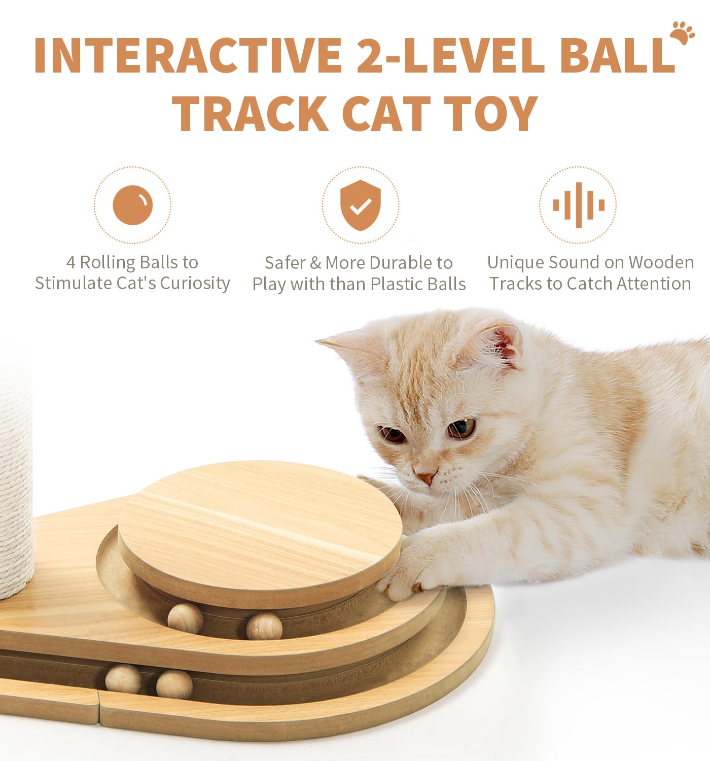 Made4Pets cat scratching post uses natural sisal rope for satisfying claws