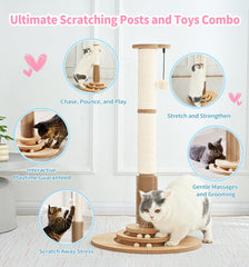 Made4Pets cat tree with ball track toy for kitten play and exercise.
