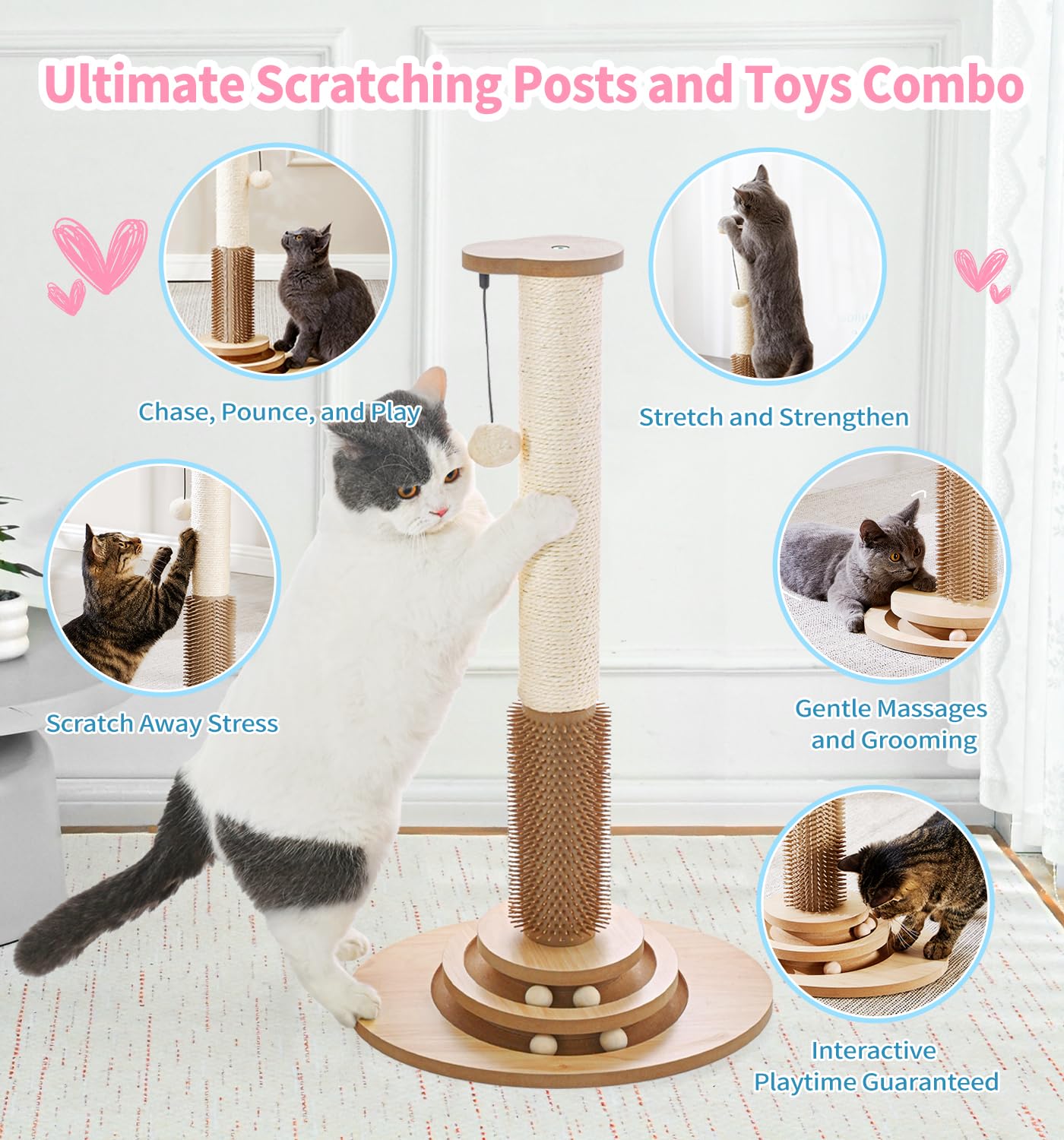 MADE 4 PETS cat tree with ball track for interactive kitten fun.
