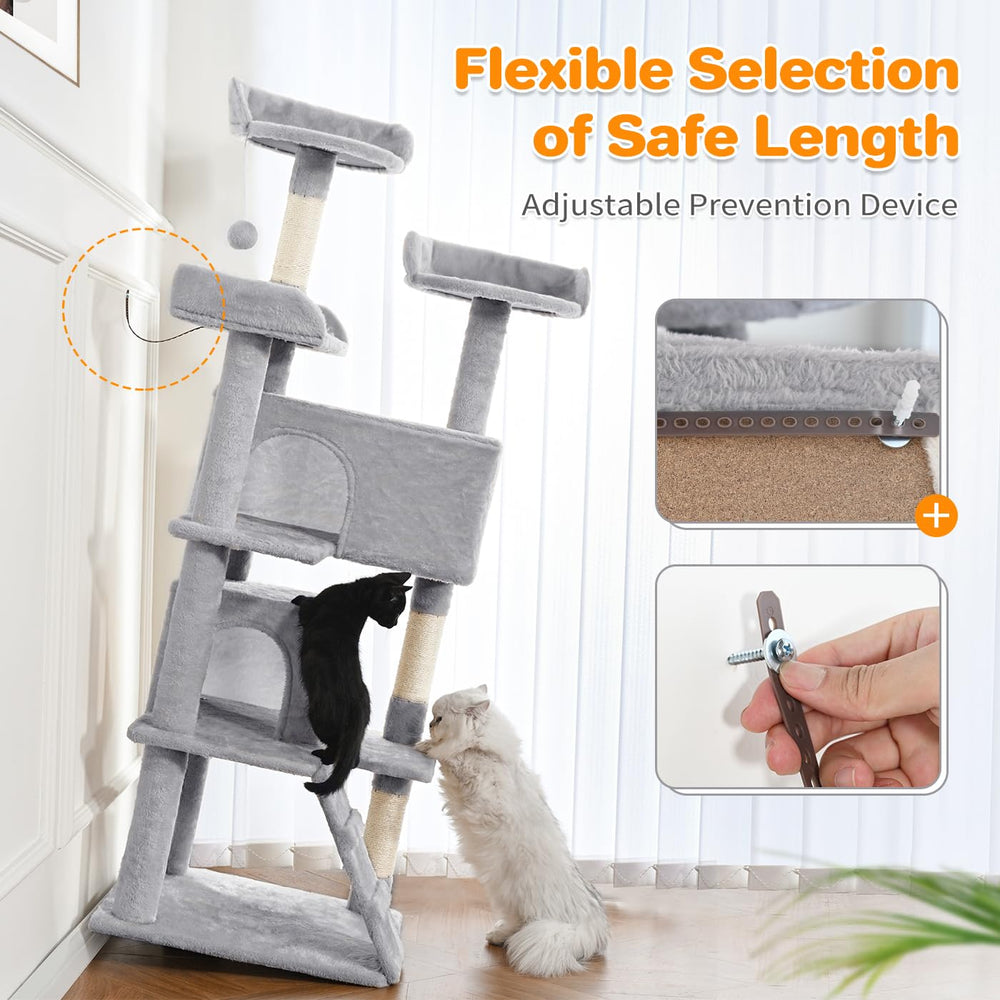 Made4Pets cat tree playful ball encouraging interactive fun.