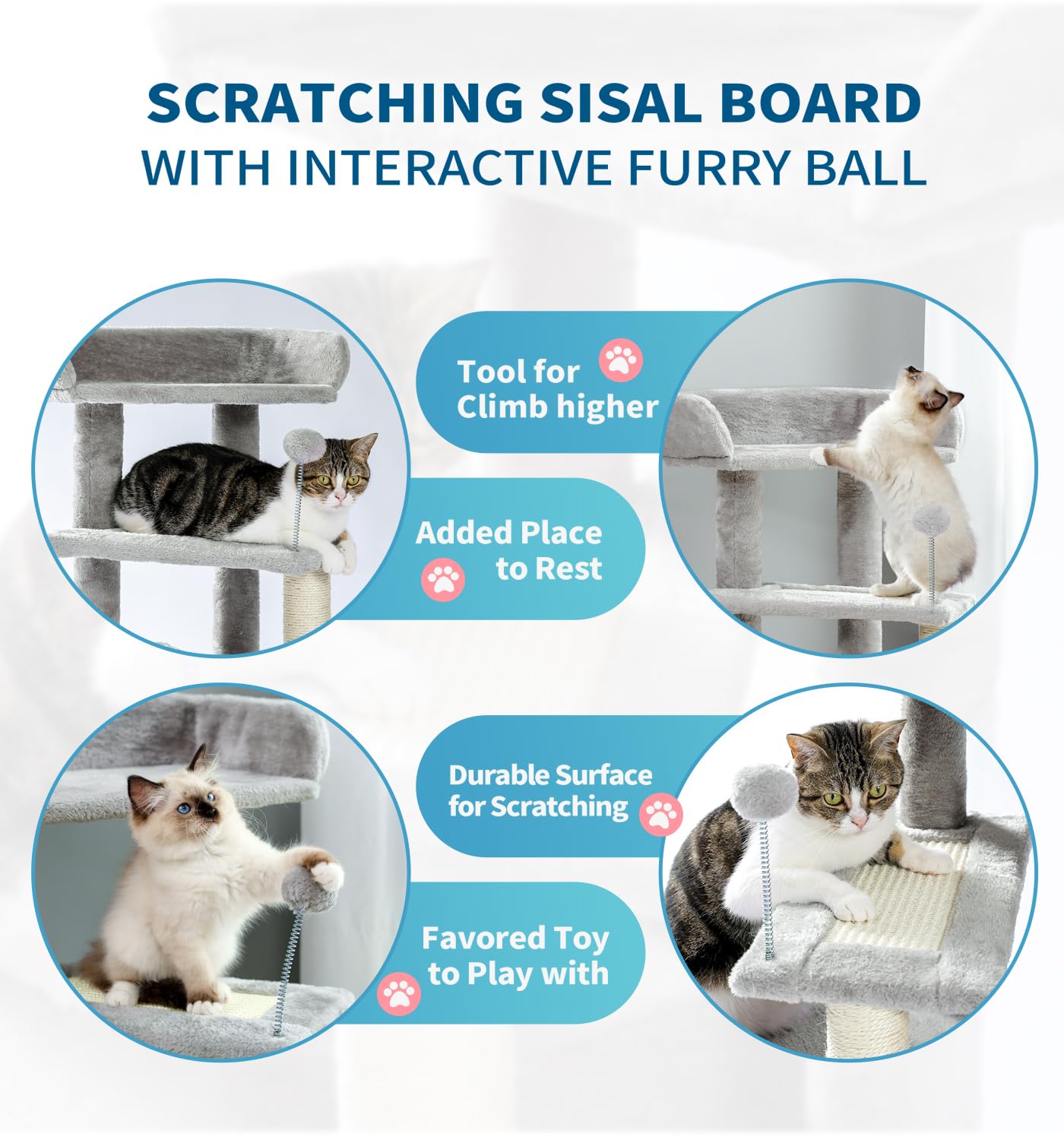 MADE 4 PETS cat tree sisal board supports claw sharpening with minimal shedding
