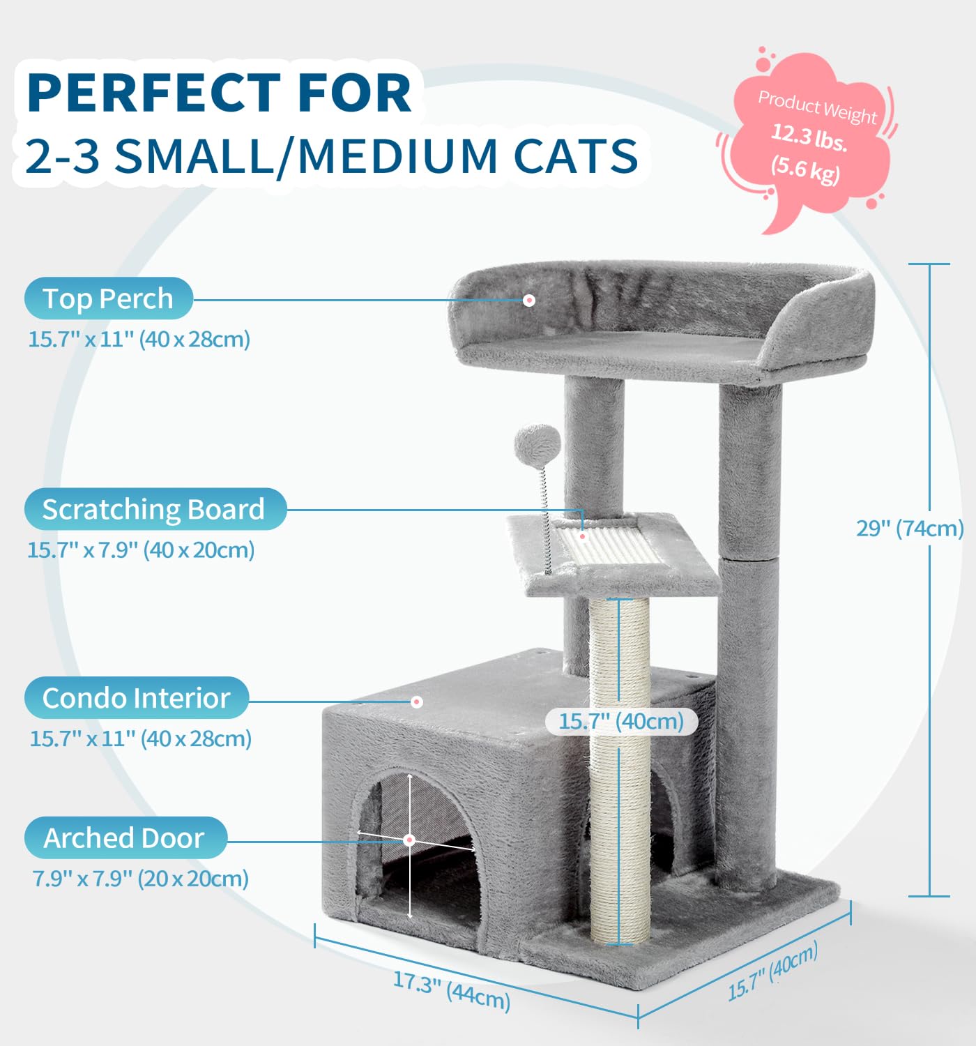 MADE 4 PETS cat tree sisal post satisfies scratching and climbing needs