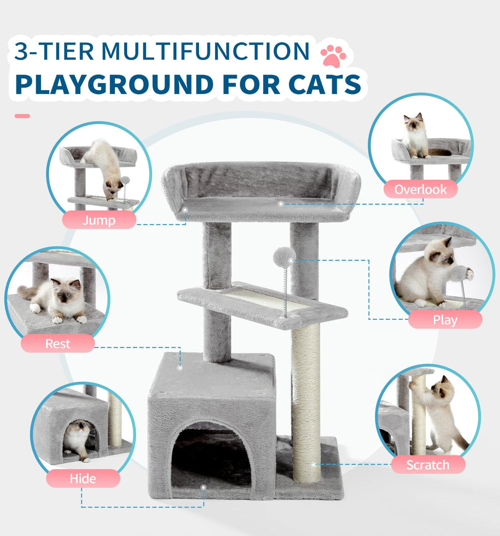 MADE 4 PETS cat tree top bed provides elevated vantage for curious cats