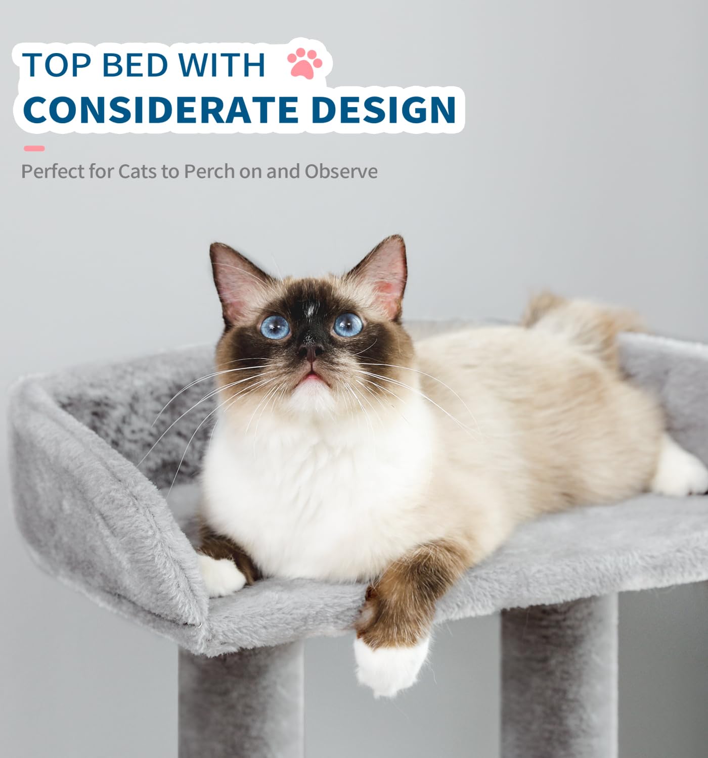 MADE 4 PETS cat tree grey wood finish blends with modern decor