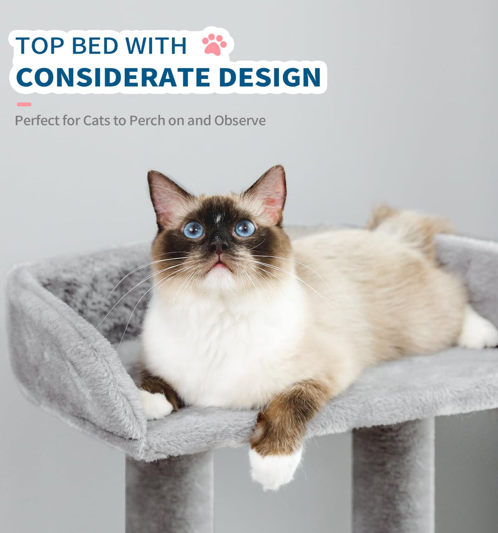 MADE 4 PETS cat tree grey wood finish blends with modern decor