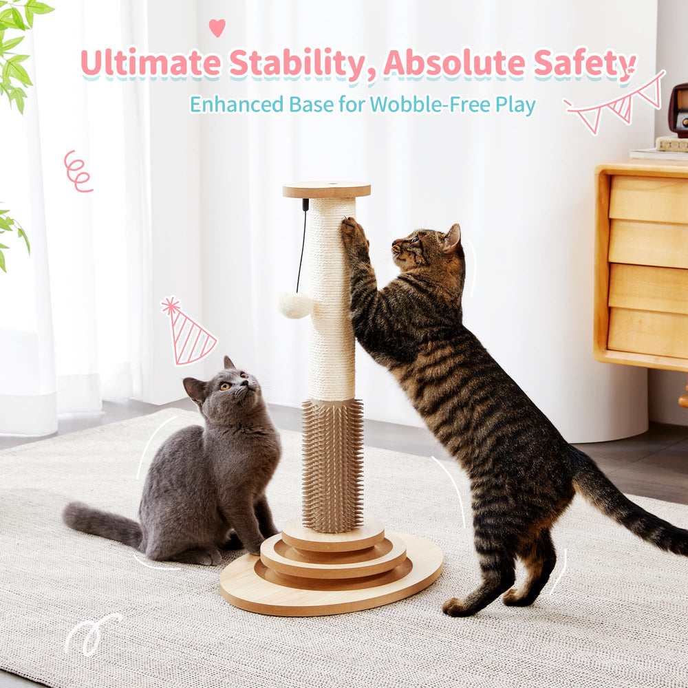 Made4Pets dangling plush ball adds engaging motion for hunting instincts.