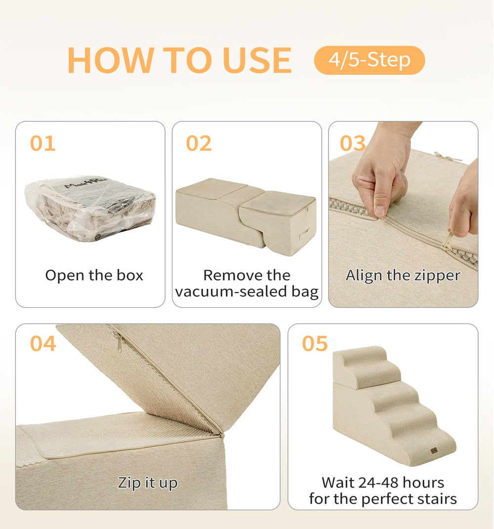 Made4Pets dog stairs CertiPUR foam for durable pet support
