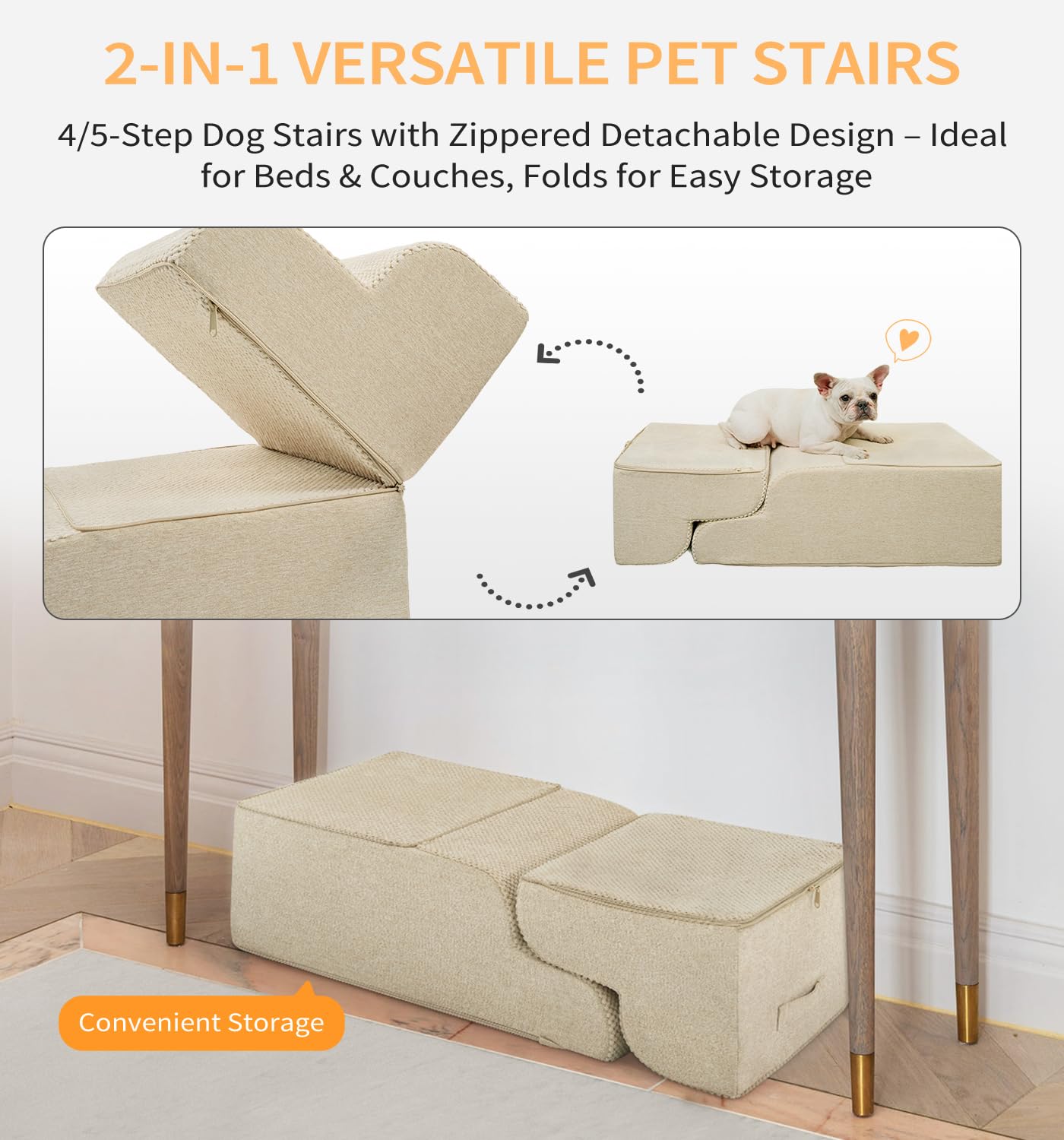 Made4Pets dog stairs foam-core cleaning for daily use
