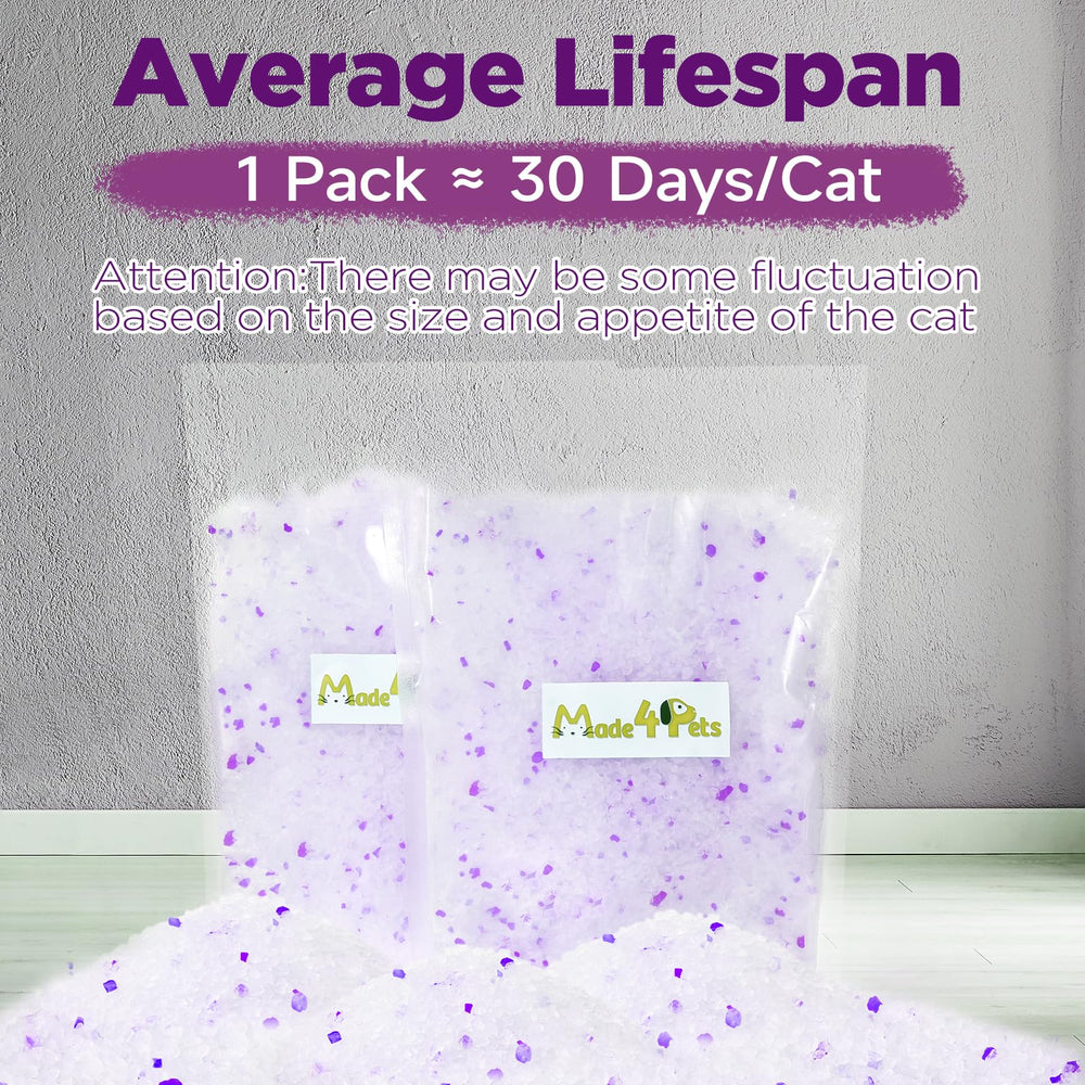 Made4Pets low-tracking formula minimizes litter on paws and floors.