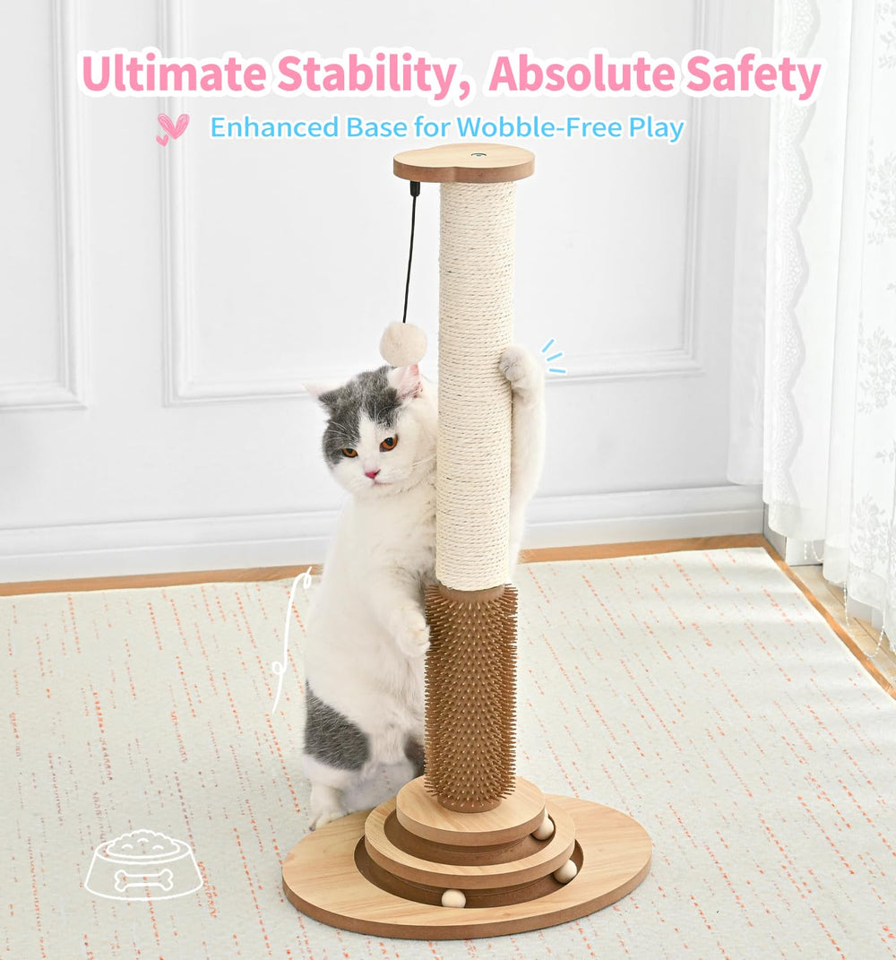 MADE 4 PETS scratch post with non-slip base and suction cup for stability.