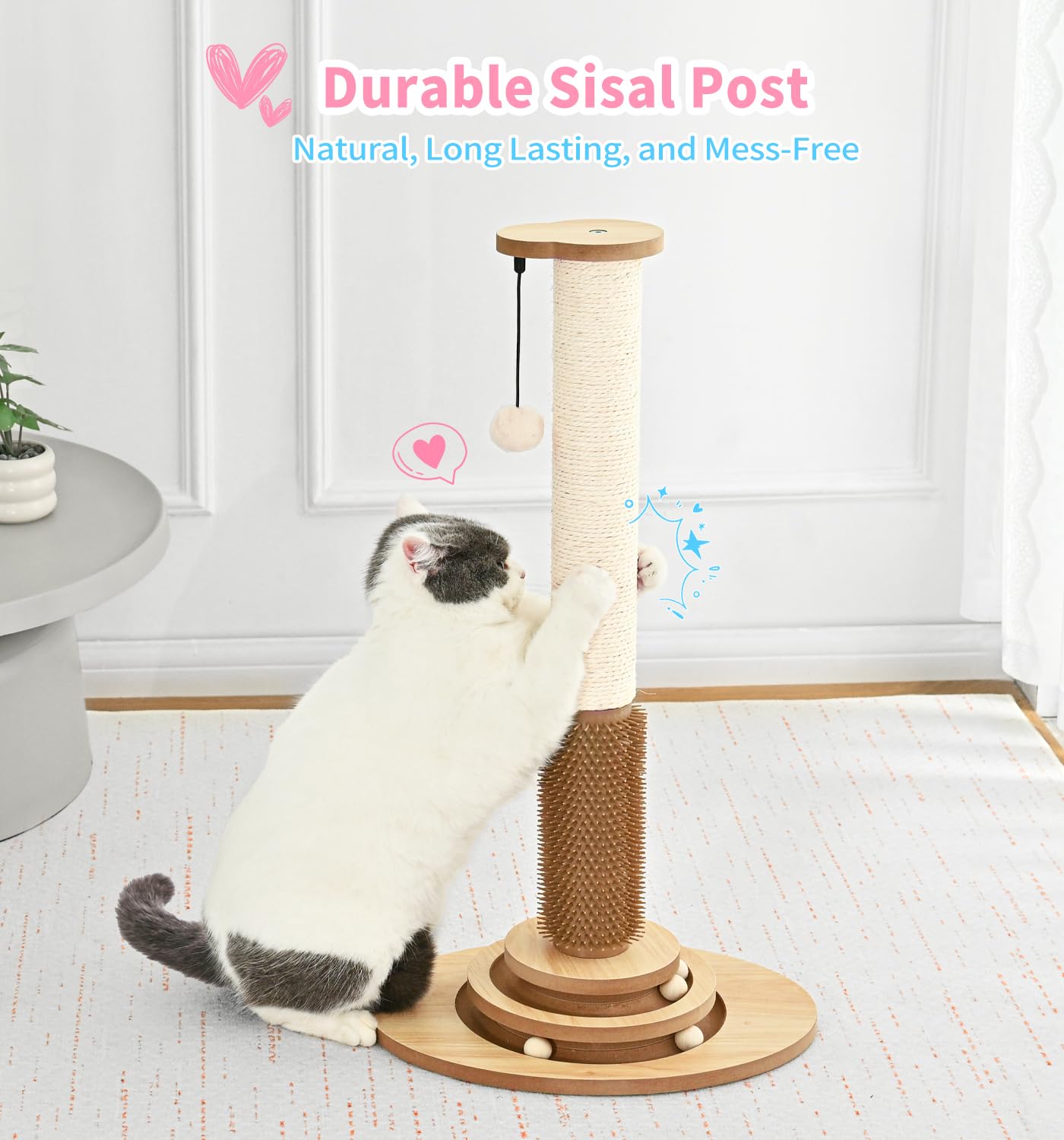 MADE 4 PETS self-grooming brush adds relaxing grooming sessions.
