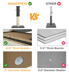 Soft carpet scratching surface offers comfortable grip and furniture protection.