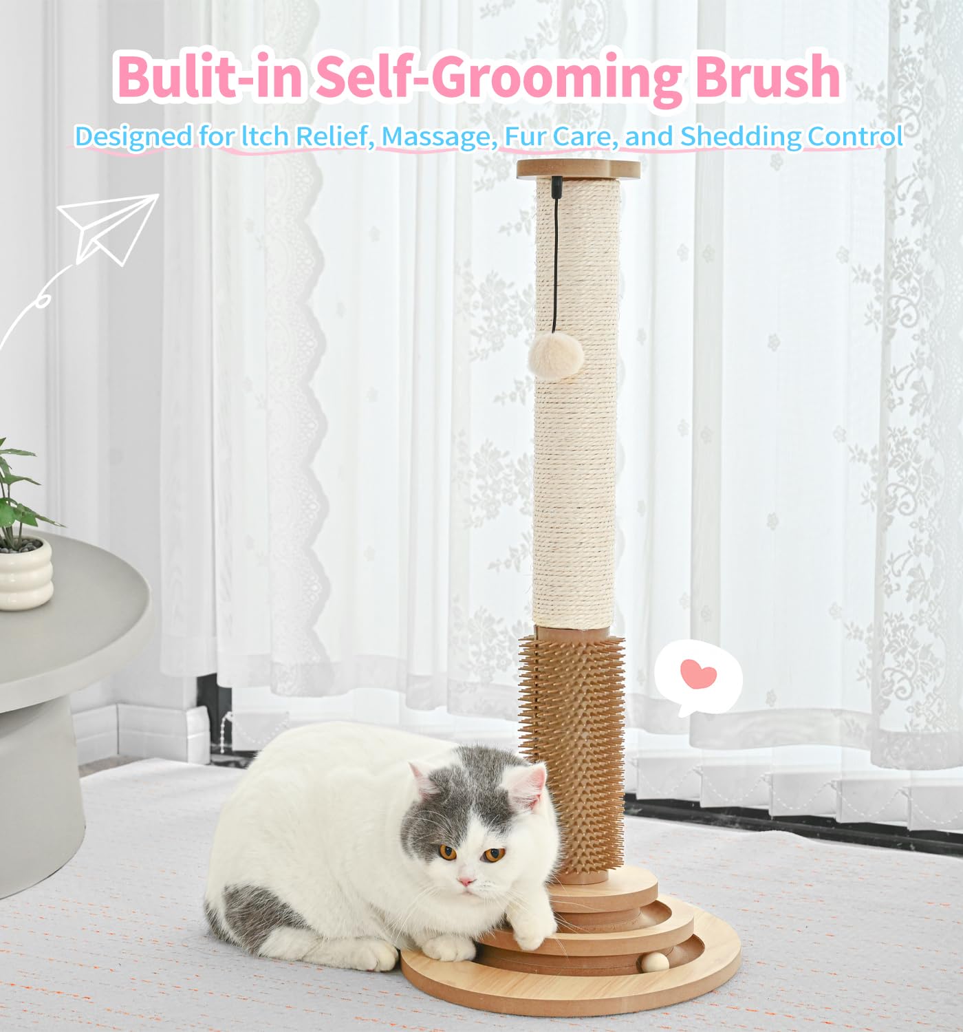 MADE 4 PETS tall cat scratcher, 28-3in height, ideal for stretching.